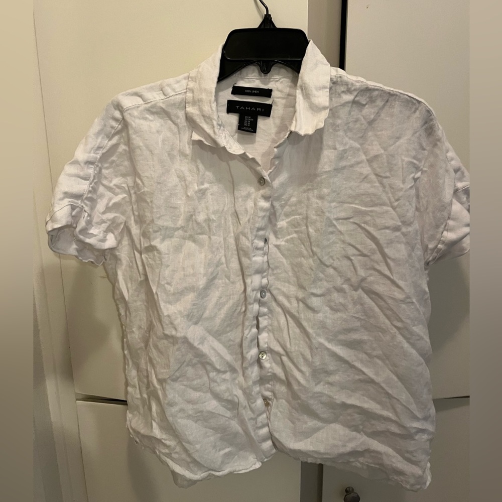 White Linen blouse by Tahari